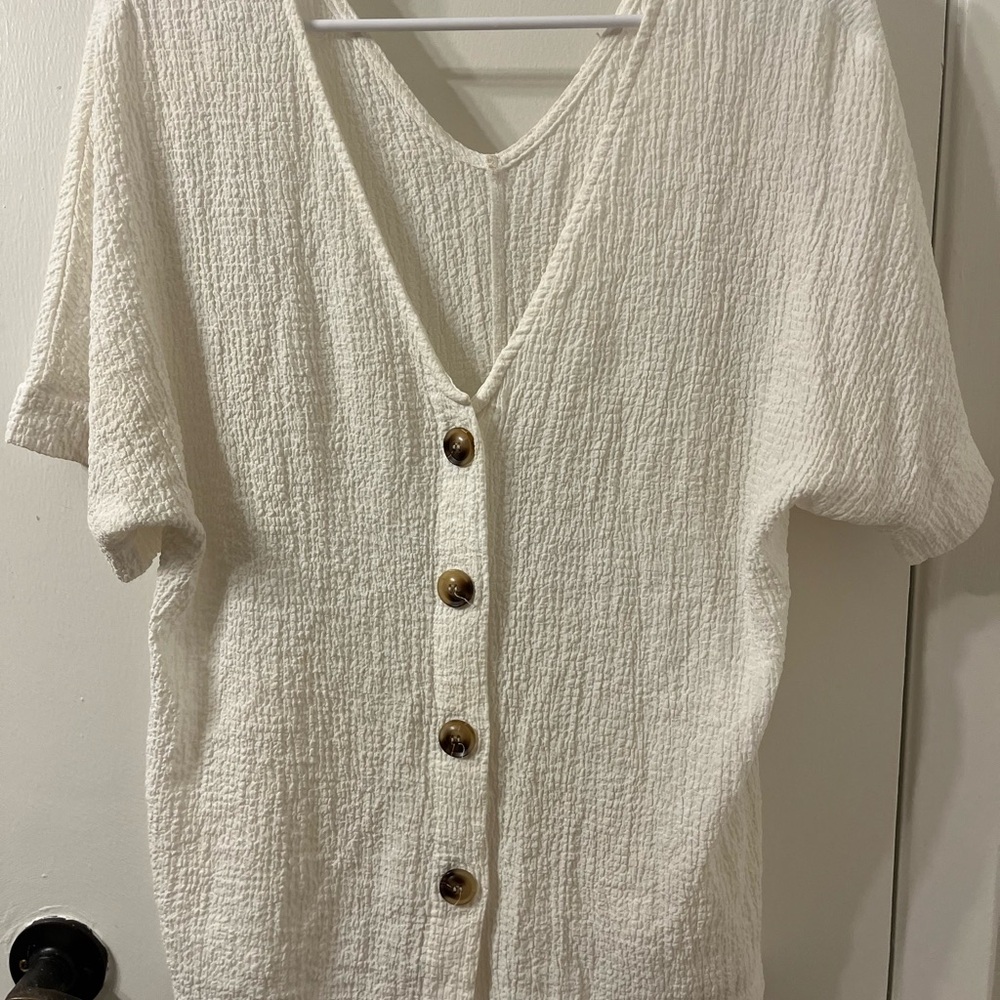 Women's white Button-Up Top